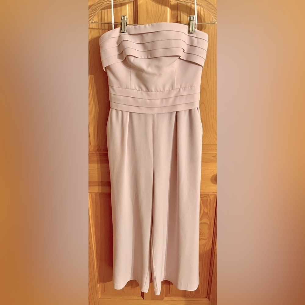 C/MEO Collective Next Step Pink Strapless Wide Leg Jumpsuit Culottes XS Romper